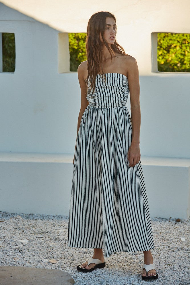 blue and white striped strapless dress Off Maternity Maxi Dress Blues