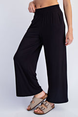 Black Ankle Wide Leg Pants