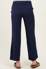 Navy Ankle Wide Leg Maternity Pants
