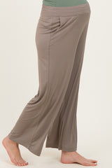 Taupe Ankle Wide Leg Maternity Pants