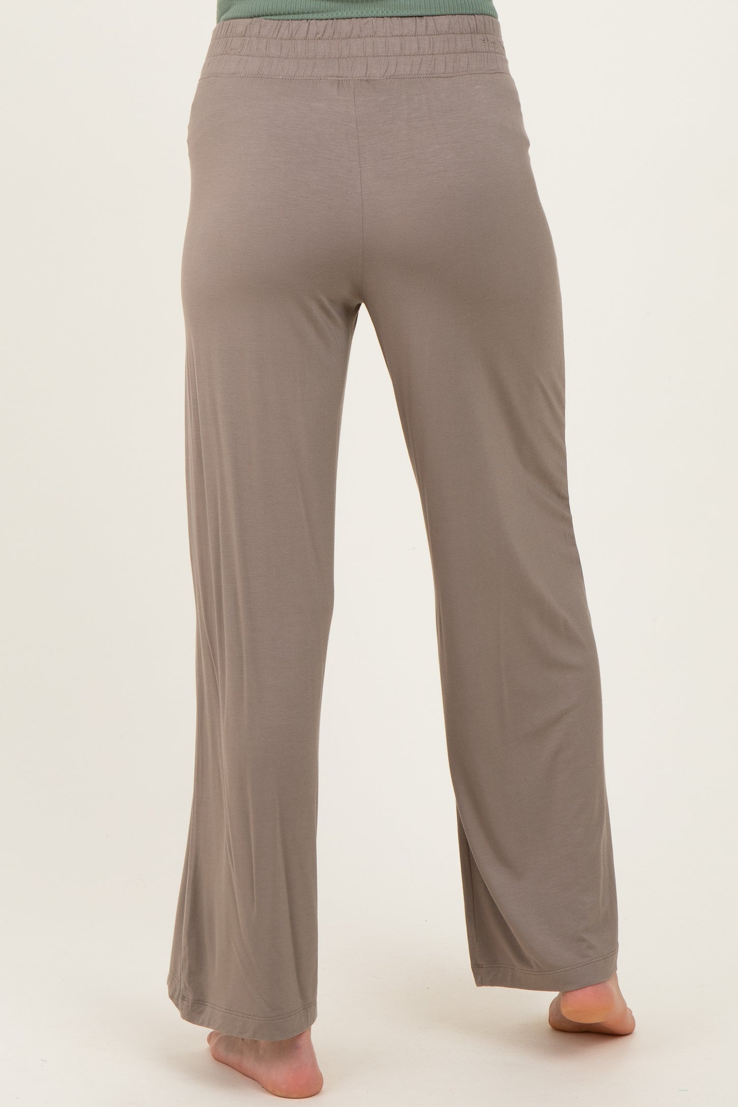 Taupe Ankle Wide Leg Maternity Pants