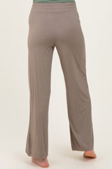Taupe Ankle Wide Leg Maternity Pants