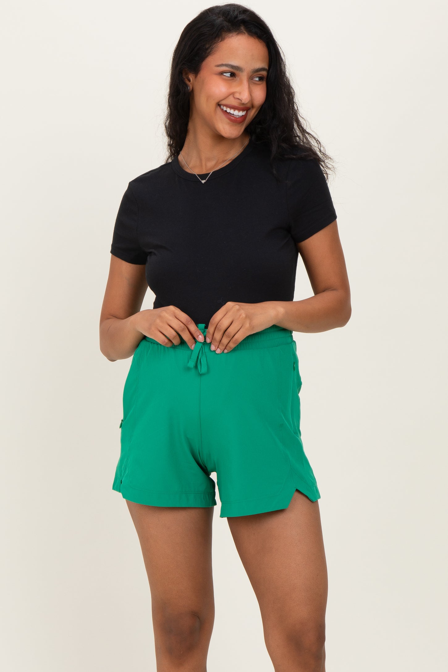 Green Active 5" Maternity Shorts