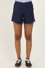 Navy Active 5" Maternity Shorts