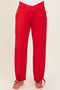 Red Crossover Waist Maternity Pants