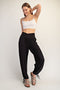 Black Crossover Waist Pants