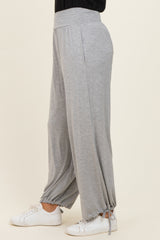 Heather Grey Crossover Waist Pants