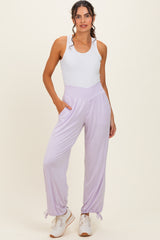Lilac Crossover Waist Maternity Pants