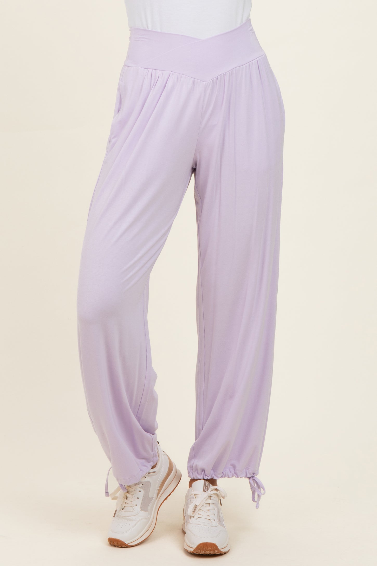 Lilac Crossover Waist Pants