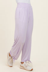 Lilac Crossover Waist Pants