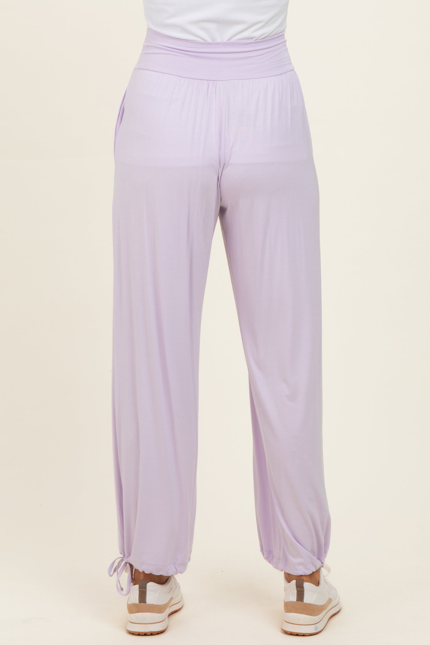 Lilac Crossover Waist Pants