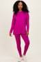 Magenta Brushed Knit Oversized Top and Legging Set