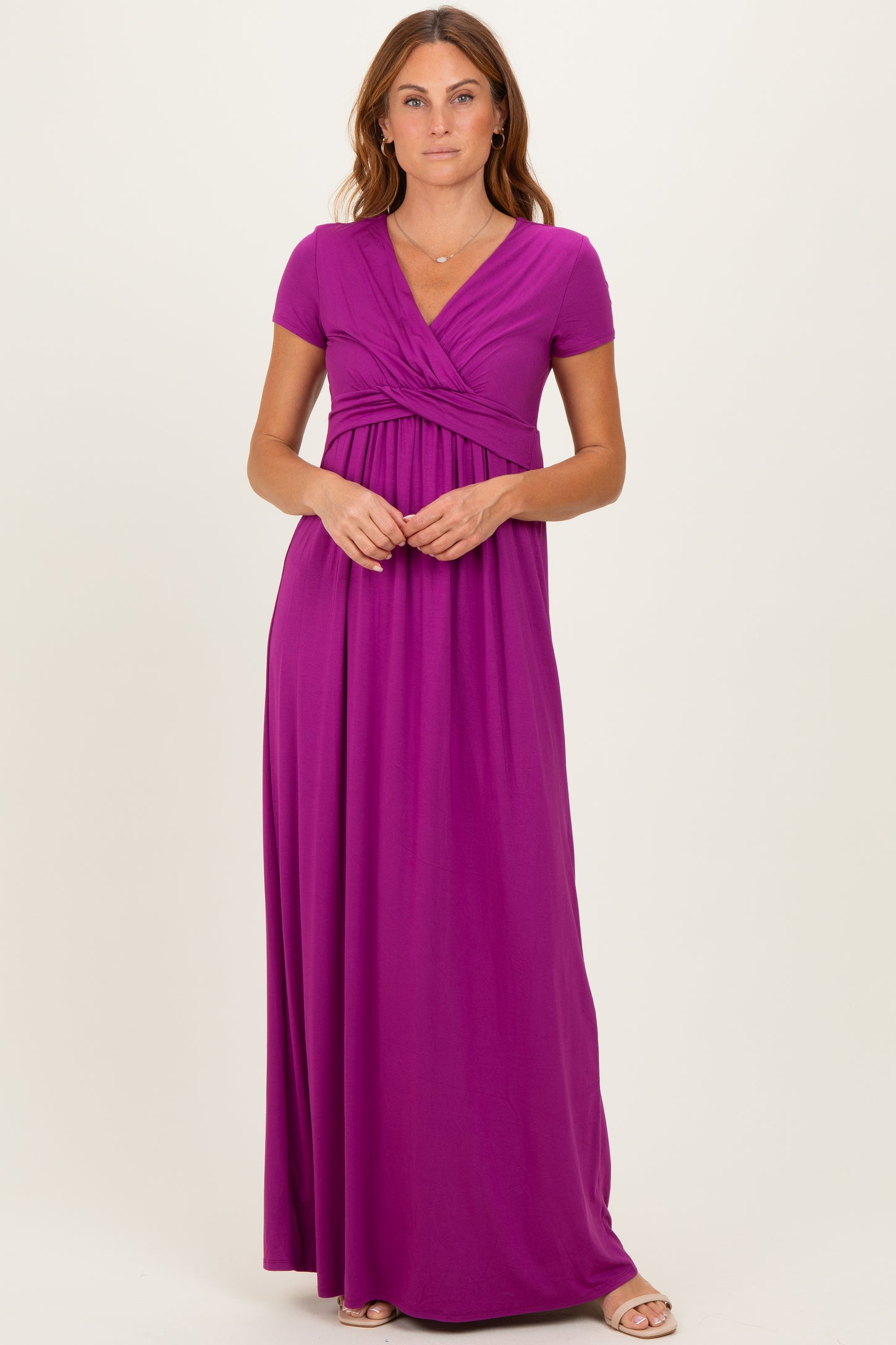 magenta floor length dress LaDivine CD796 Fitted Long Formal Prom Dress main image 0