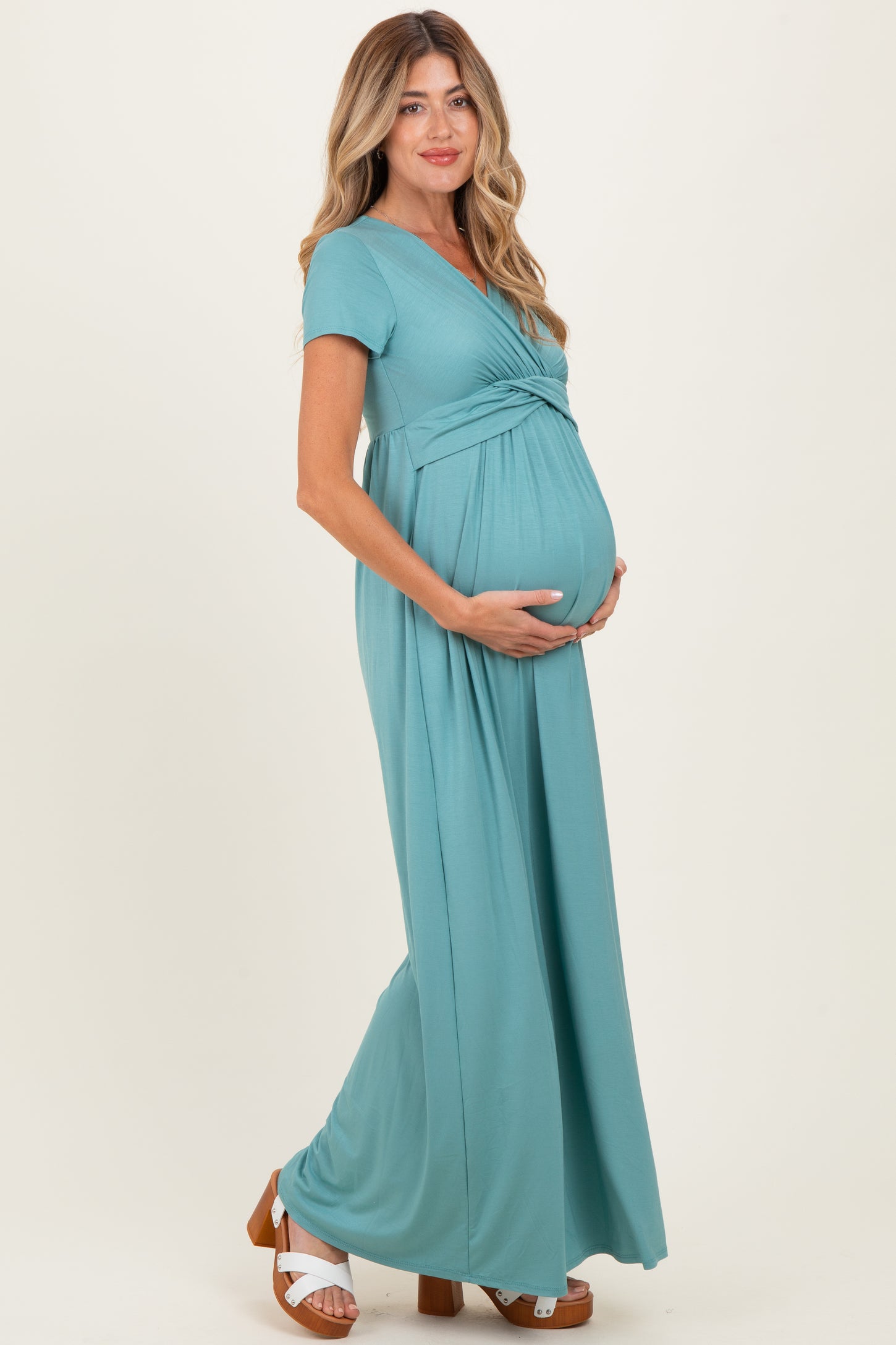 PinkBlush Slate Draped Maternity/Nursing Maxi Dress PinkBlush Slate Draped Maternity/Nursing Maxi Dress