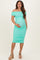 Mint Ruched Mesh Off Shoulder Maternity Midi Dress