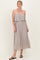 Ash Mocha Woven Crinkle Flounce Strapless Maxi Dress