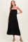 Black Woven Crinkle Flounce Strapless Maternity Maxi Dress