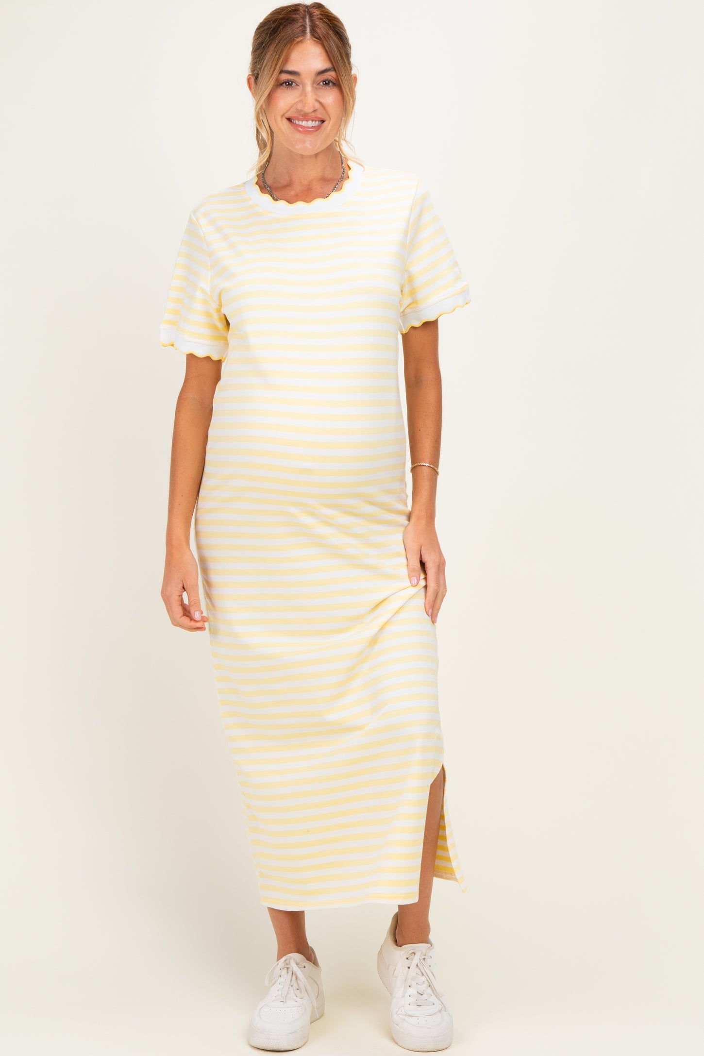 butter yellow maternity dress Cicely | Lemon Asymmetric-Neck Maxi With Cape Sleeve 0) / S (2 Pastel Yellow Maternity Dress -