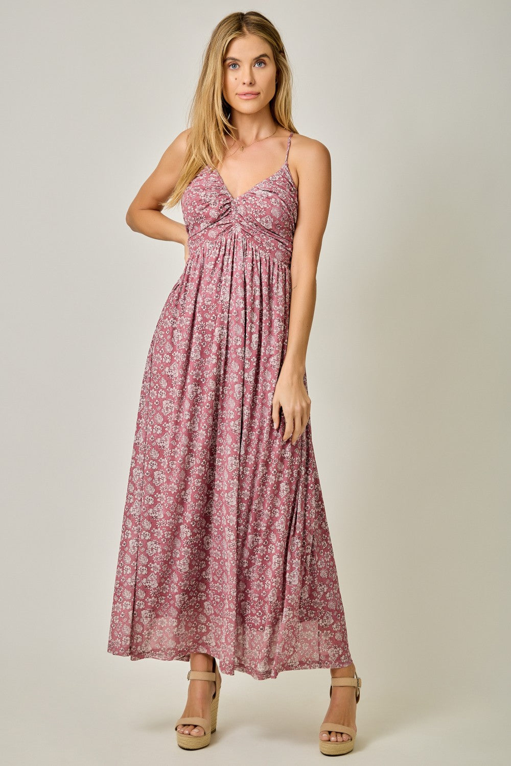 Mauve Criss-Cross Back Mesh Dress – PinkBlush