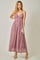 Mauve Criss-Cross Back Mesh Dress