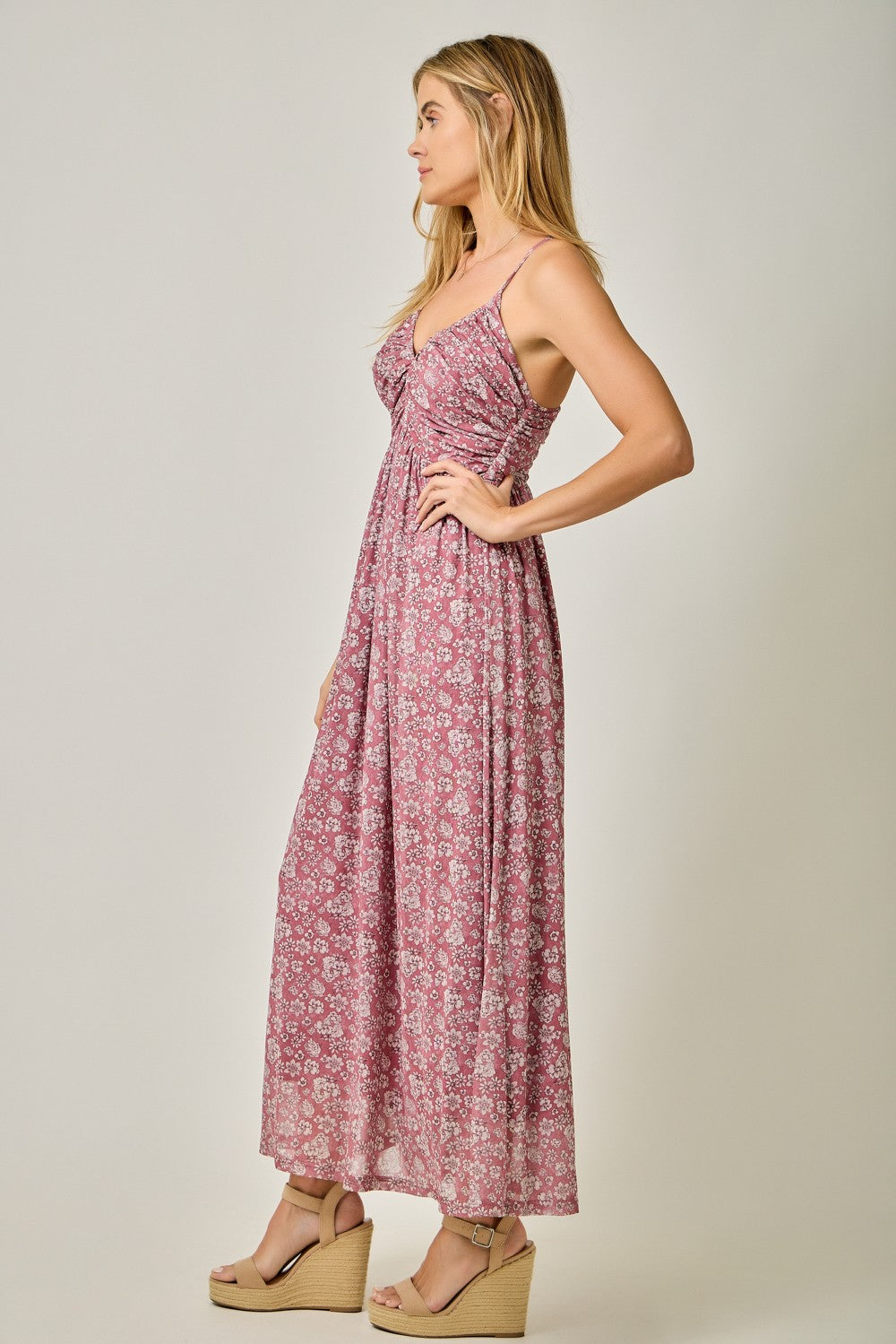 Mauve Criss-Cross Back Mesh Dress Mauve Criss-Cross Back Mesh Dress