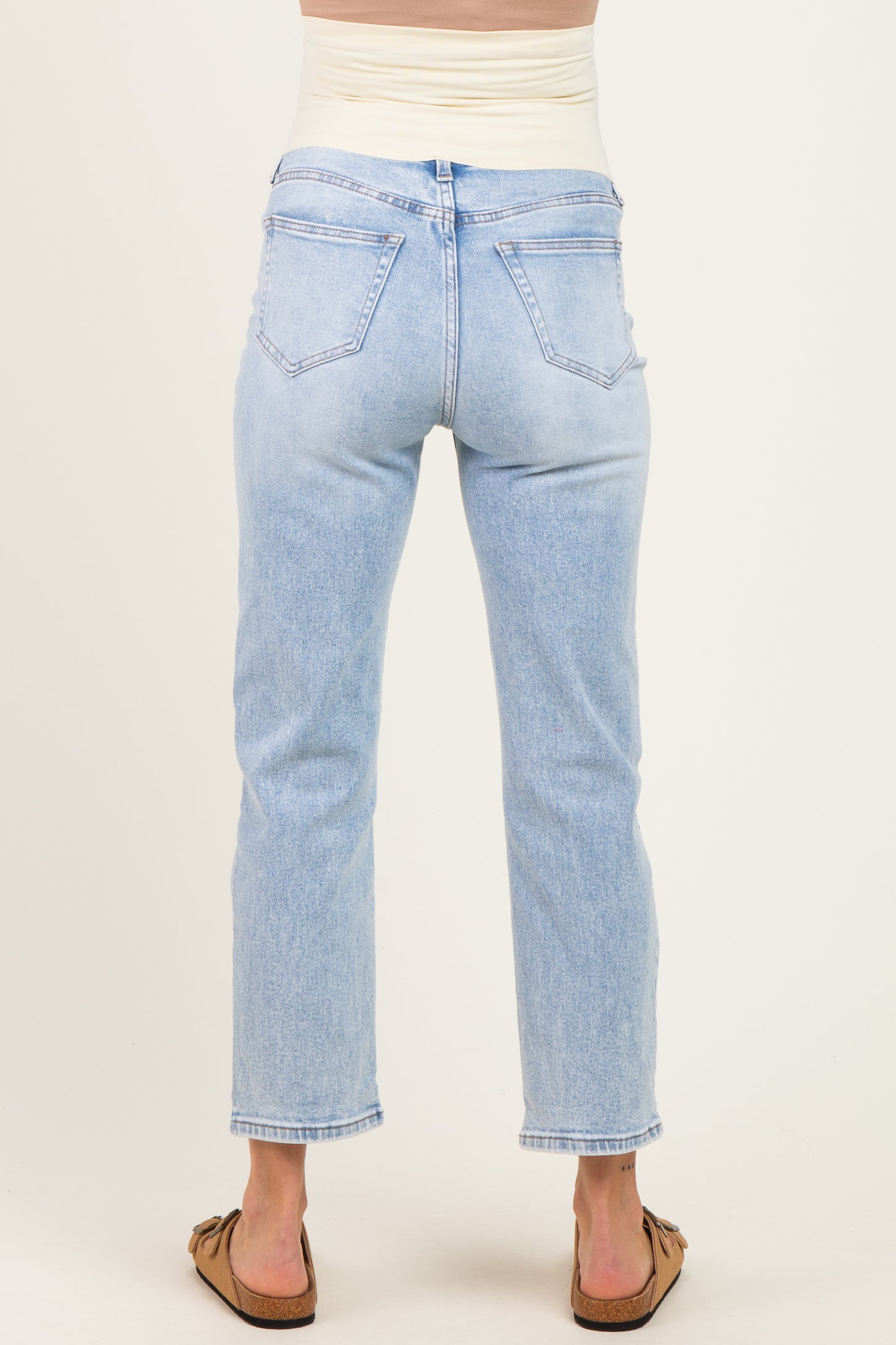 Acid Crop Straight Leg Maternity Jeans