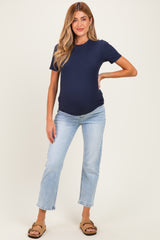 Acid Crop Straight Leg Maternity Jeans
