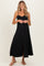 Black Button Accent Maternity Midi Dress