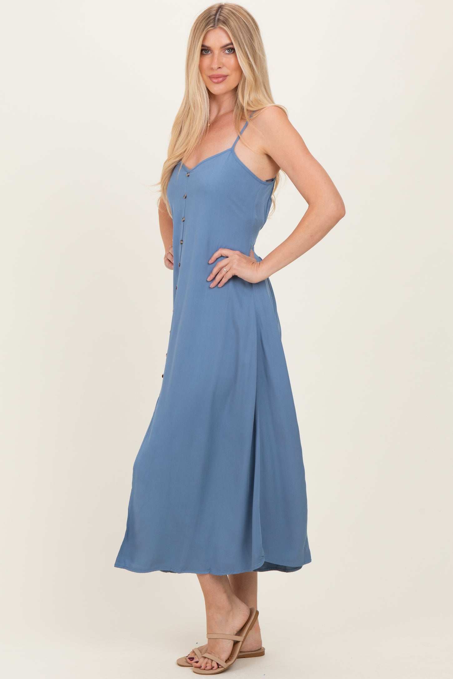 midi slate blue dress All In The Allure Slate Blue Floral Midi Dress Shop the Mint