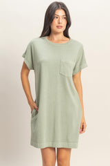 Sage Green T-Shirt Mini Dress