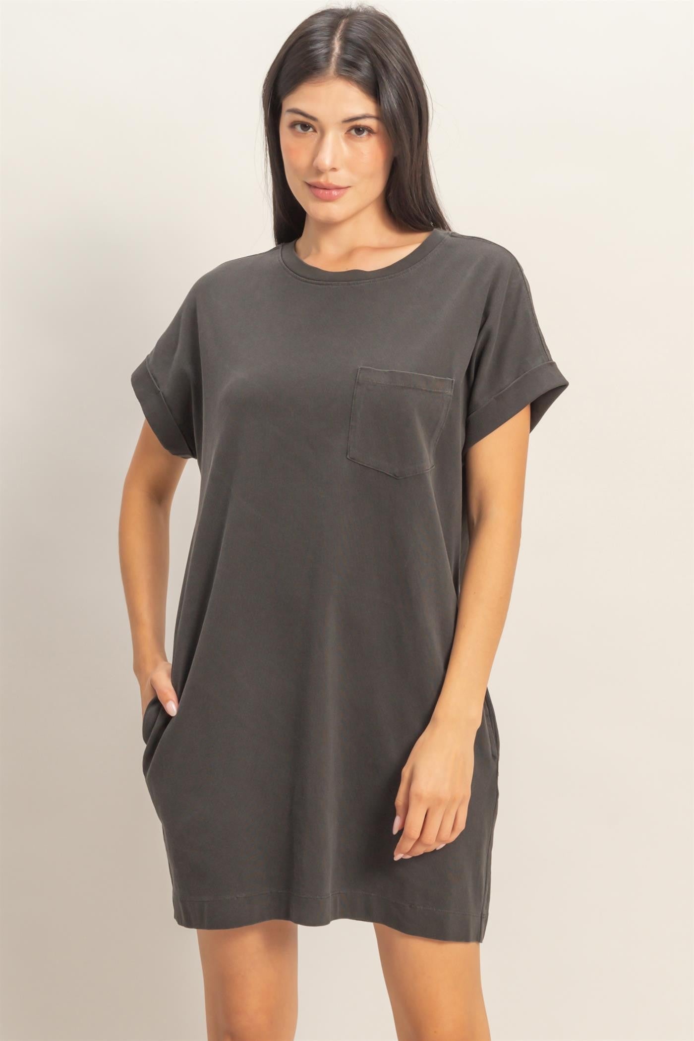 charcoal t shirt dress Charcoal T-Shirt Mini Dress
