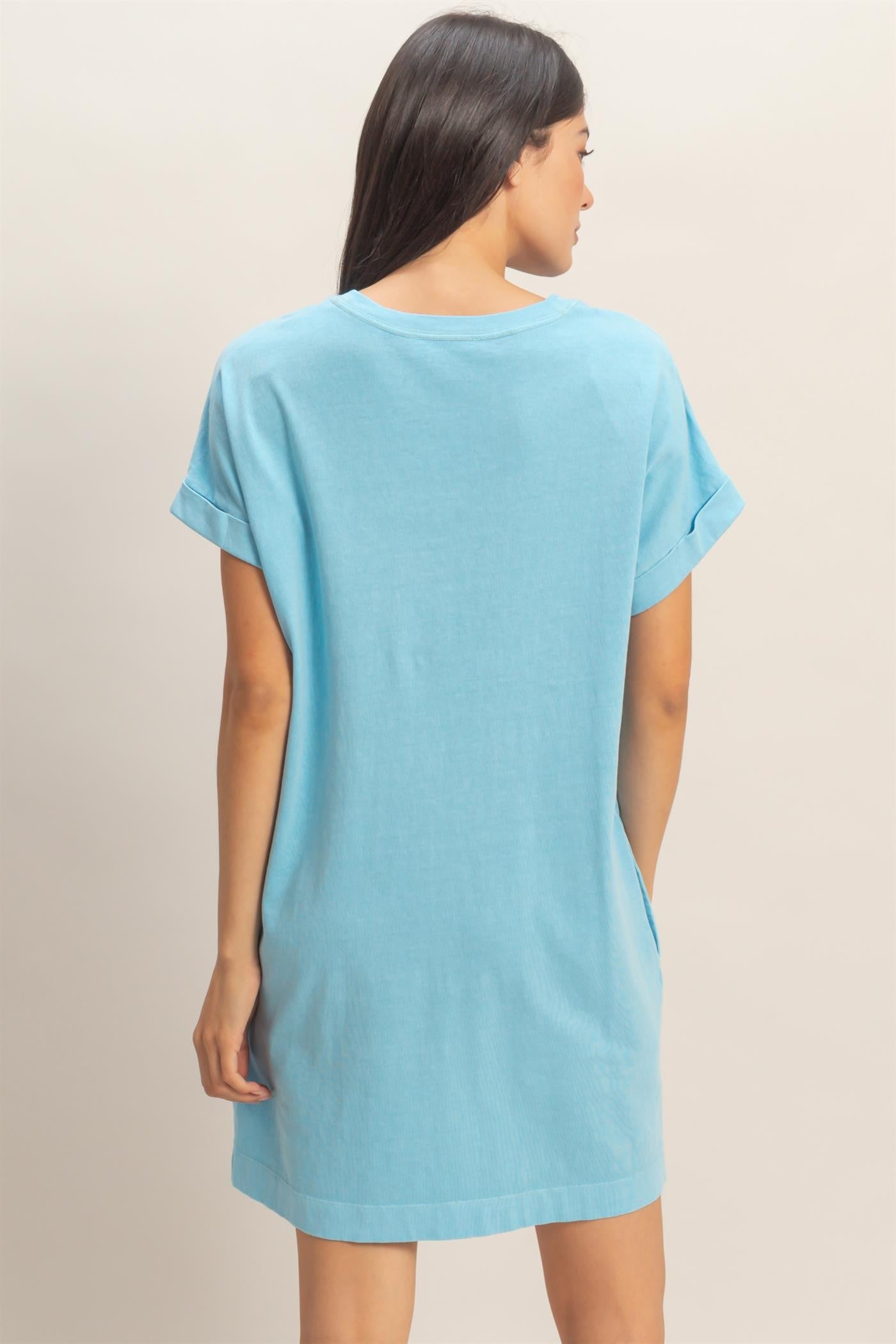 aqua t shirt dress Aqua Peacock T-Shirt Dress