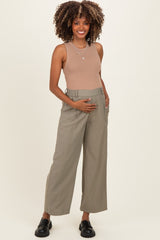 Dark Taupe Ribbed Knit Maternity Tank Top