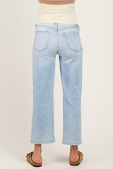 Light Wash Maternity Crop Dad Jeans