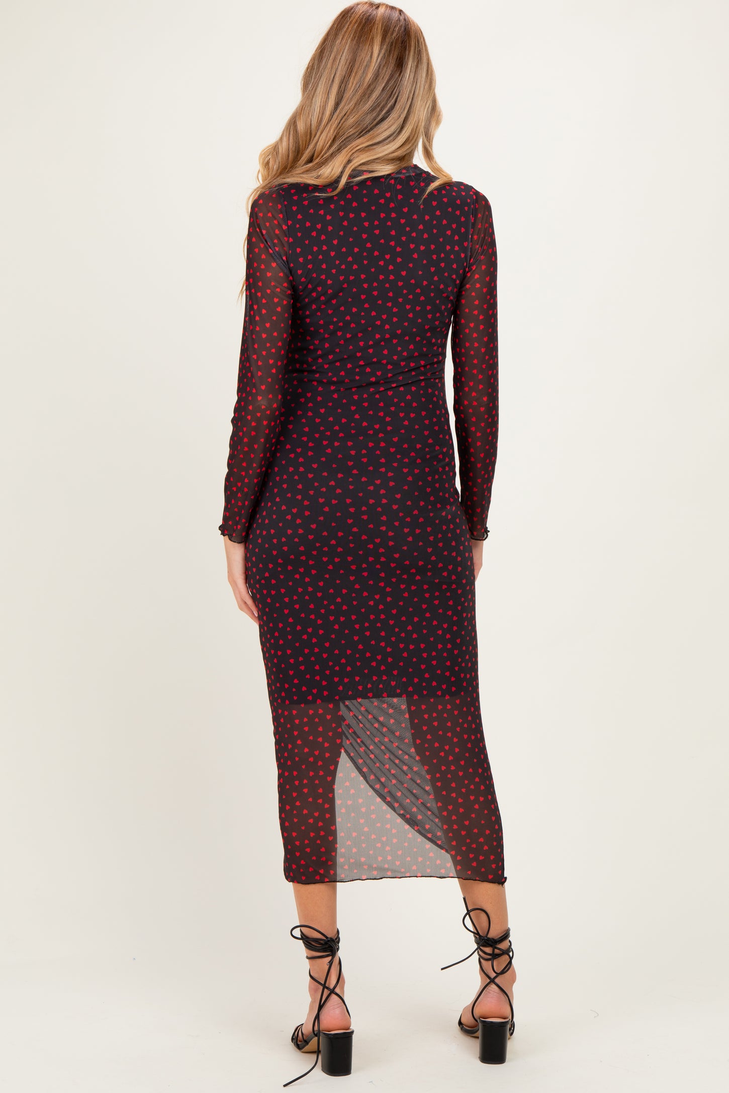 red and black maternity dress Plaid 3/4 Sleeve Round Neck Ruched Maternity Dress RED/BLACK / SMALL