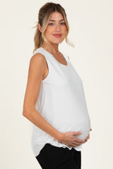 Ivory Double Layer Maternity Nursing Tank Top
