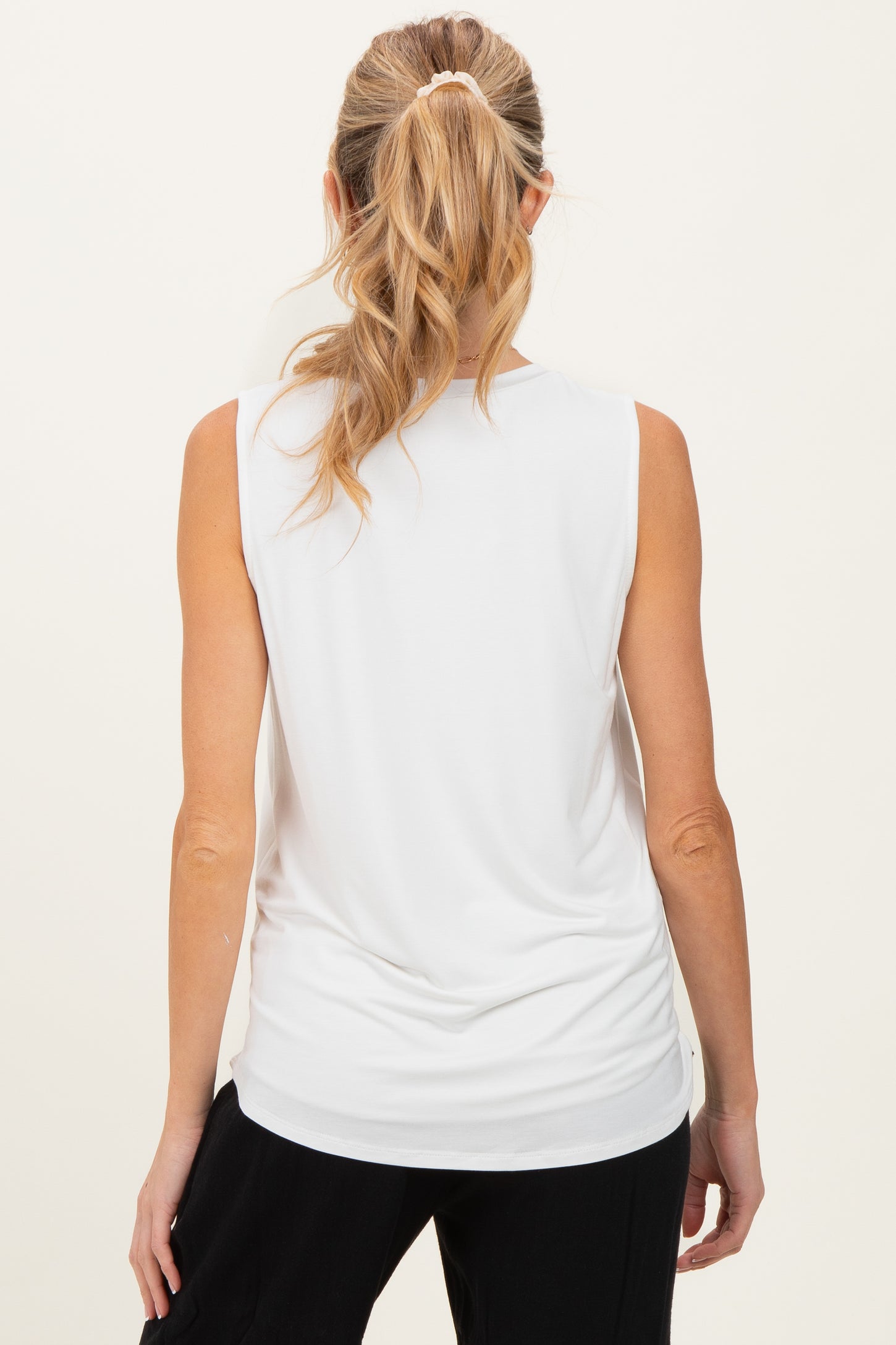 Ivory Double Layer Maternity Nursing Tank Top