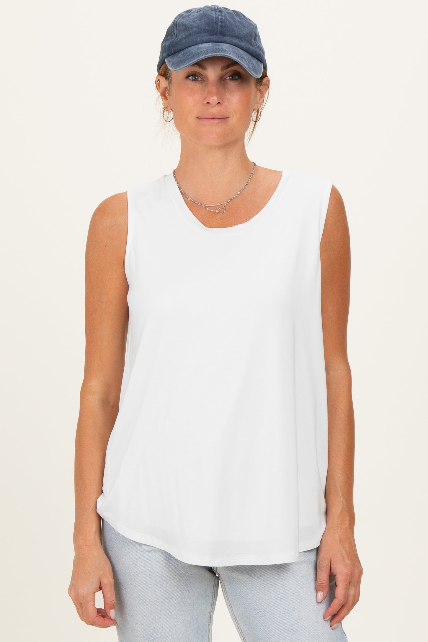Ivory Double Layer Maternity Nursing Tank Top