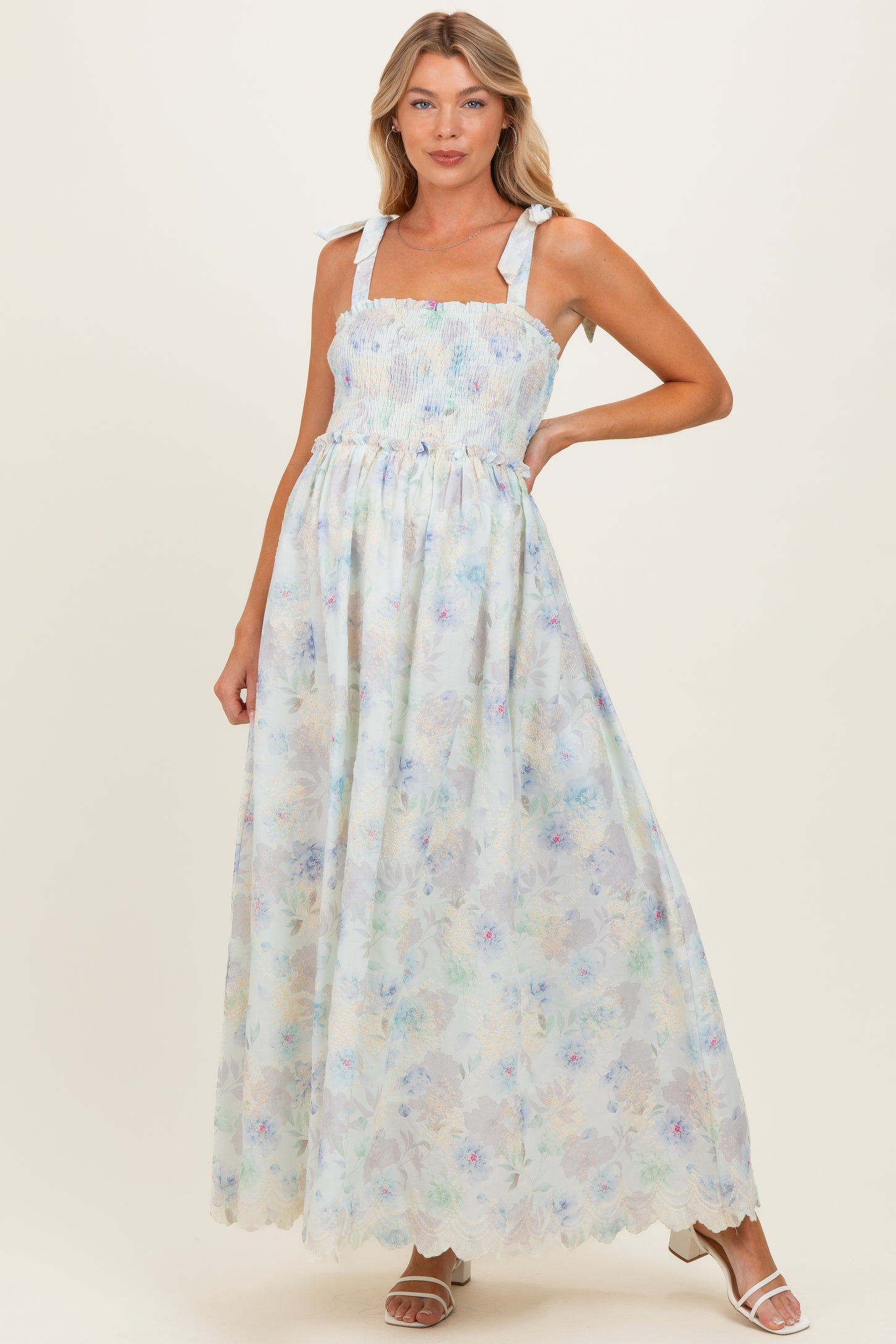 beautiful maternity maxi dresses Angel Maternity Ariana Maxi Maternity Moon Dress in Butter Cream