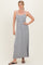 Heather Grey Striped Sleeveless Maxi Dress