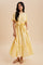 Yellow Swiss Dot Flutter Sleeve Maxi Dress