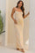 Light Yellow Floral Cutout Back Maternity Maxi Dress