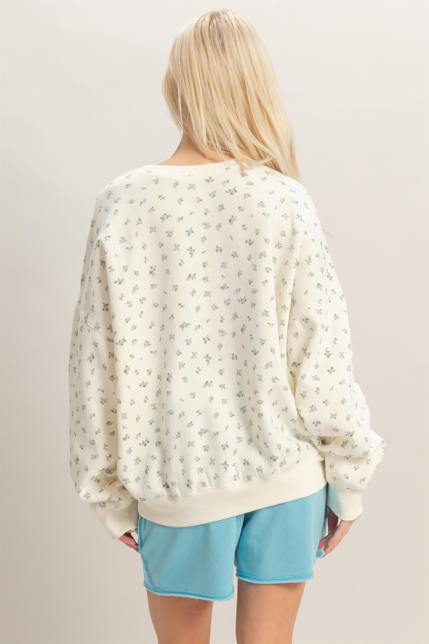 Blue Ditsy Floral Sweatshirt