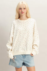 Pink Ditsy Floral Maternity Sweatshirt