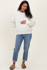 Pink Ditsy Floral Maternity Sweatshirt
