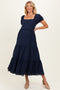 Midnight Embroidered Eyelet Lace Maternity Maxi Dress