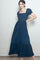 Midnight Embroidered Eyelet Lace Maxi Dress