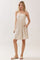 Oatmeal Linen Blend Bead Detail Mini Dress