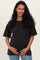 Black Vintage Wash Raw Edge Pocket Maternity T-Shirt