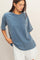 Light Navy Vintage Wash Raw Edge Pocket T-Shirt